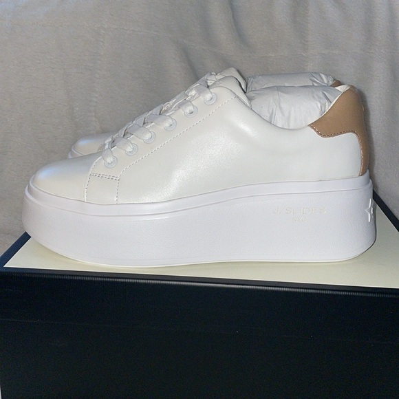 NWT J/SLIDES HALLY White Leather Sneaker - Picture 12 of 15